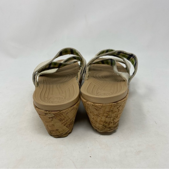 Crocs Women’s A-Leigh White Wedge Cork Sandals Size 7 - Picture 5 of 7